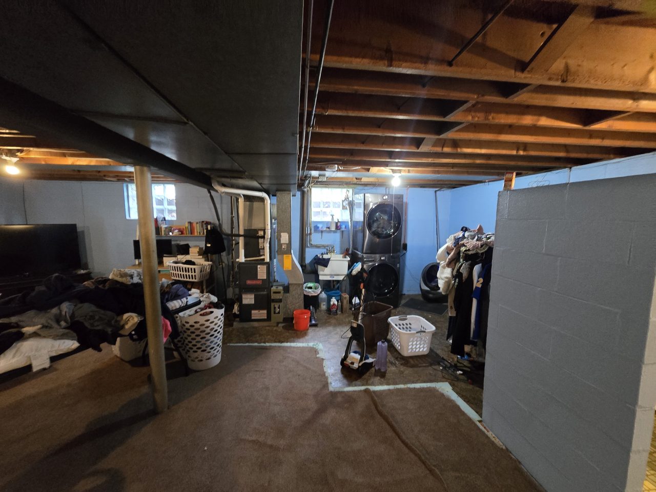 Before picture for finished basement